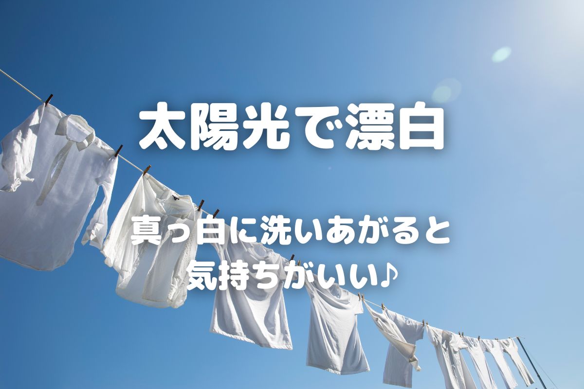 太陽光で漂白 真っ白に洗いあがると 気持ちがいい♪